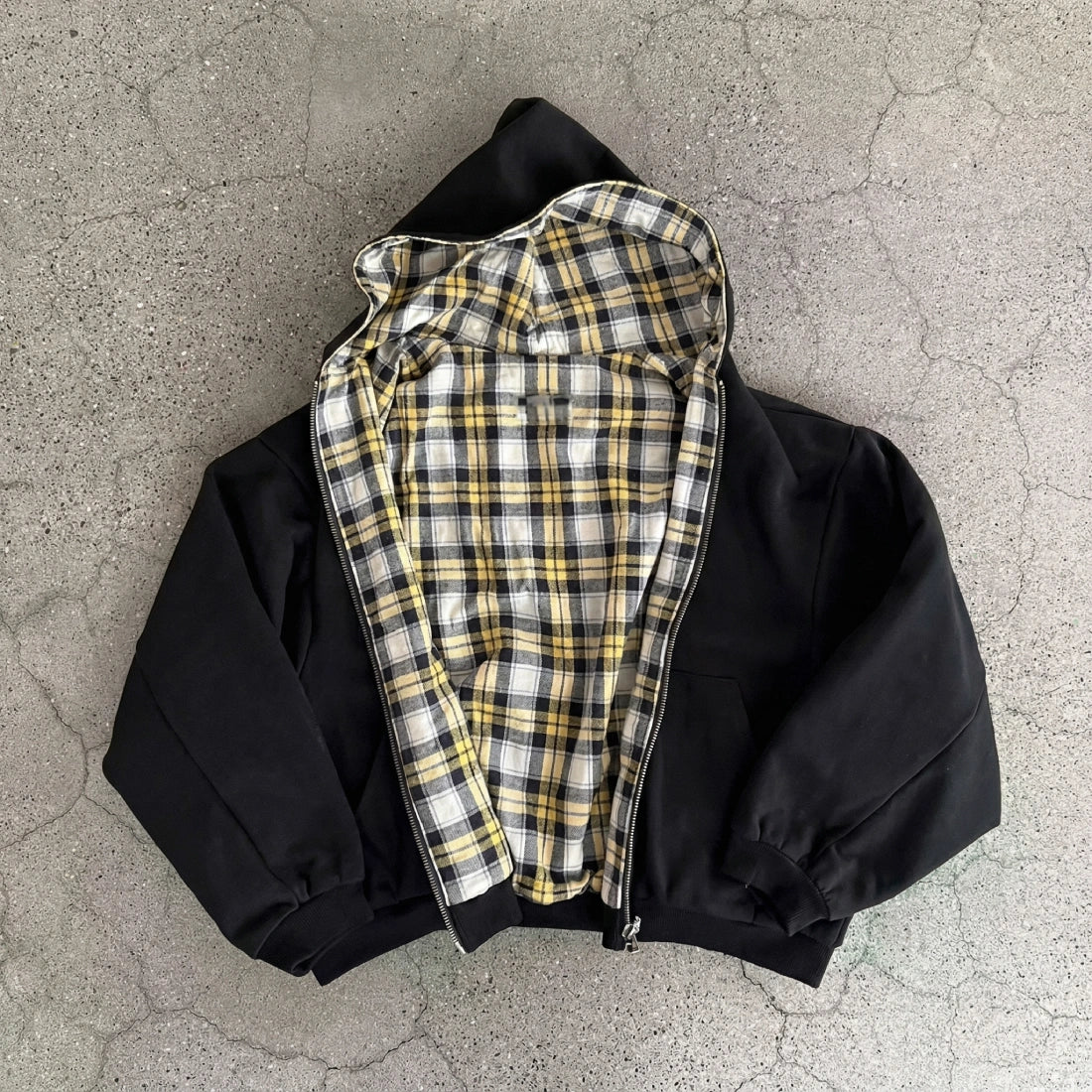 Plaid Reversible Zip-Up Hoodie
