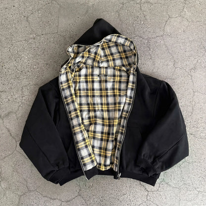Plaid Reversible Zip-Up Hoodie