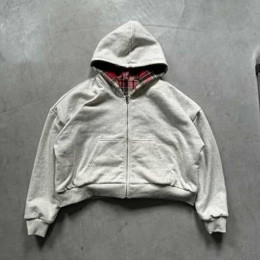 Plaid Reversible Zip-Up Hoodie